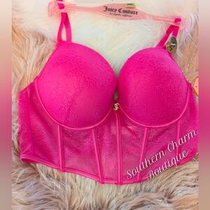Juicy Couture Fuchsia Lace Bustier Bra